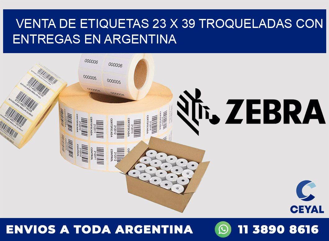 Venta de etiquetas 23 x 39 troqueladas con entregas en Argentina