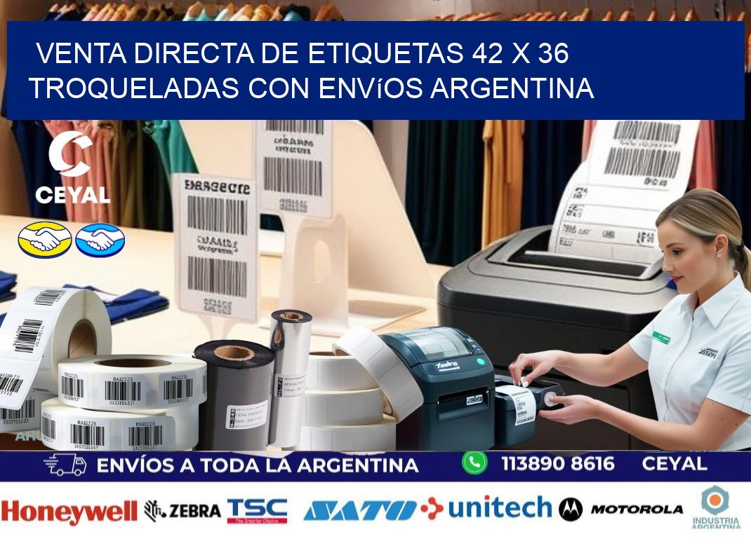Venta directa de etiquetas 42 x 36 troqueladas con envíos Argentina