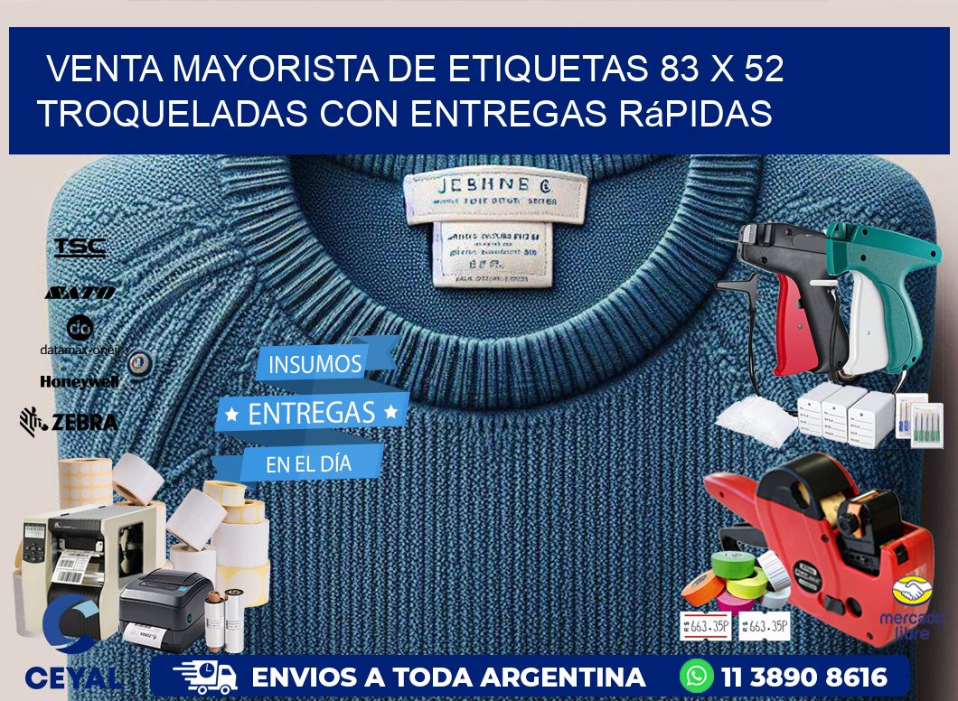 Venta mayorista de etiquetas 83 x 52 troqueladas con entregas rápidas