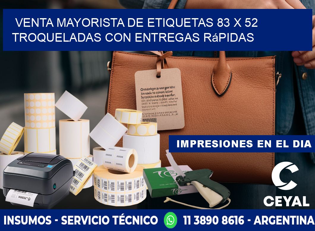 Venta mayorista de etiquetas 83 x 52 troqueladas con entregas rápidas