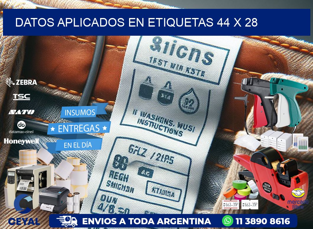 datos aplicados en etiquetas 44 x 28