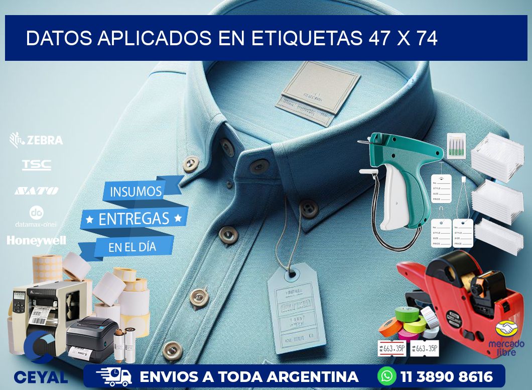 datos aplicados en etiquetas 47 x 74
