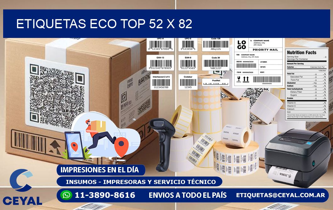 etiquetas eco top 52 x 82