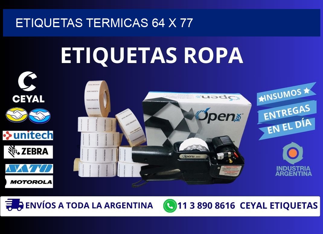 etiquetas termicas 64 x 77