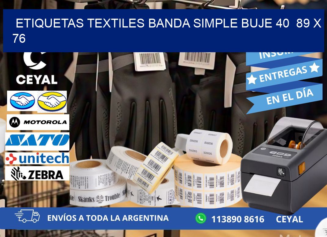 etiquetas textiles banda simple buje 40  89 x 76