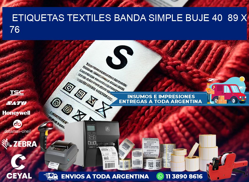 etiquetas textiles banda simple buje 40  89 x 76