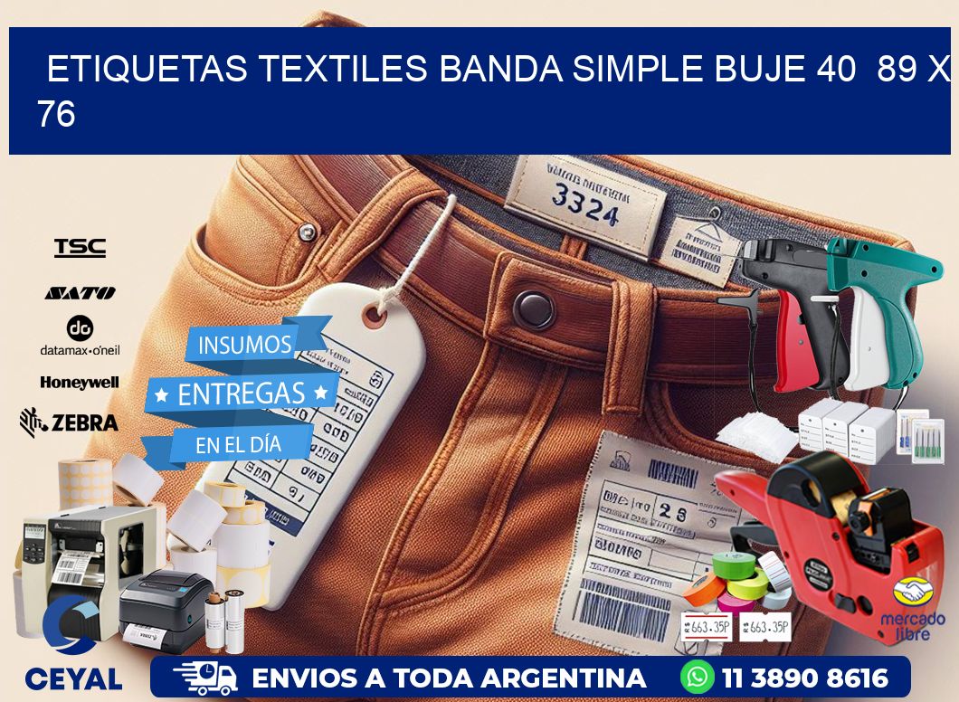 etiquetas textiles banda simple buje 40  89 x 76