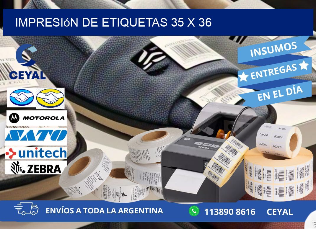 impresión de etiquetas 35 x 36