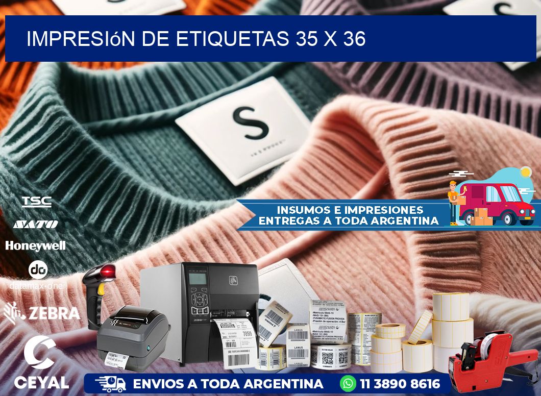 impresión de etiquetas 35 x 36