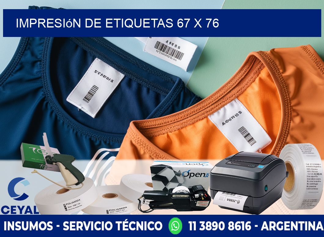 impresión de etiquetas 67 x 76