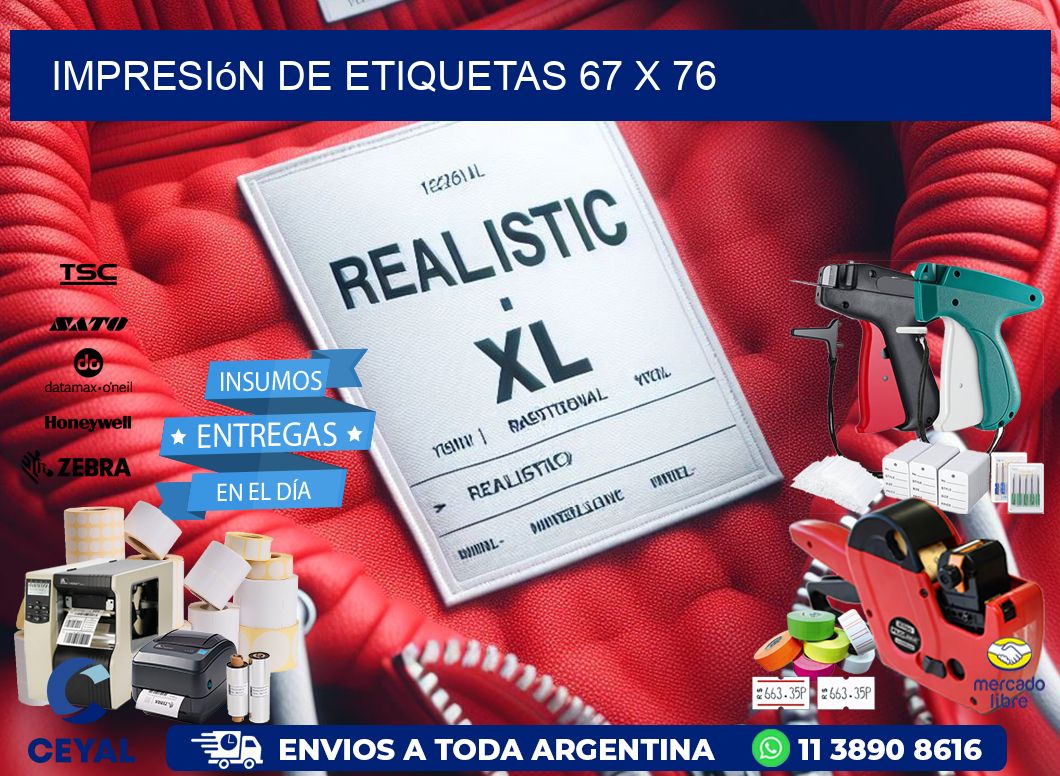 impresión de etiquetas 67 x 76