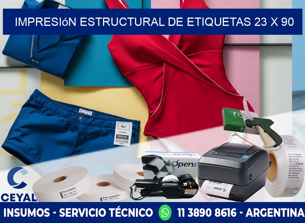 impresión estructural de etiquetas 23 x 90