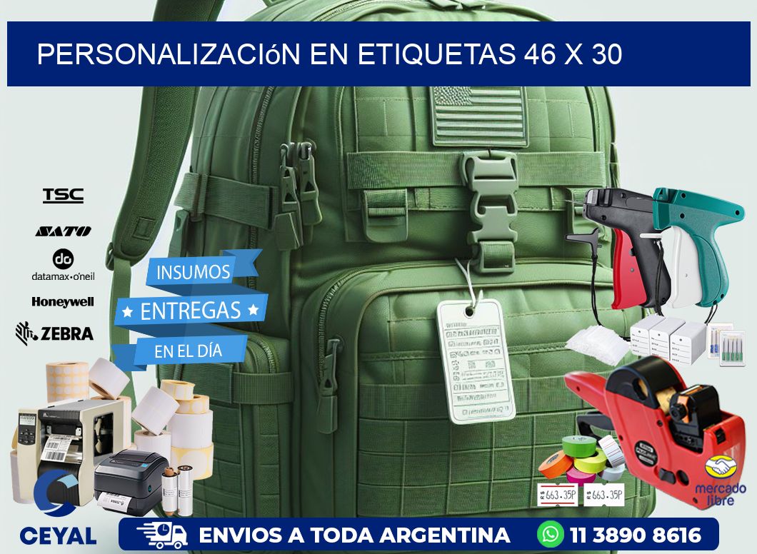 personalización en etiquetas 46 x 30