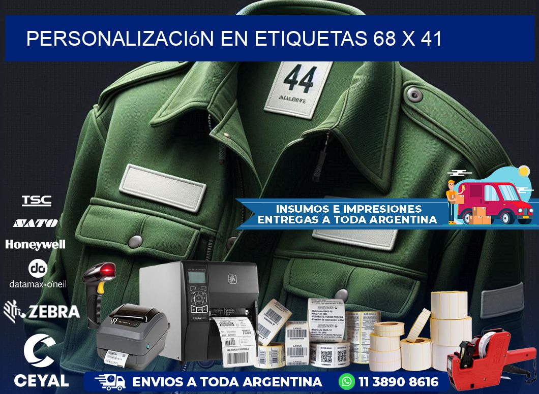personalización en etiquetas 68 x 41