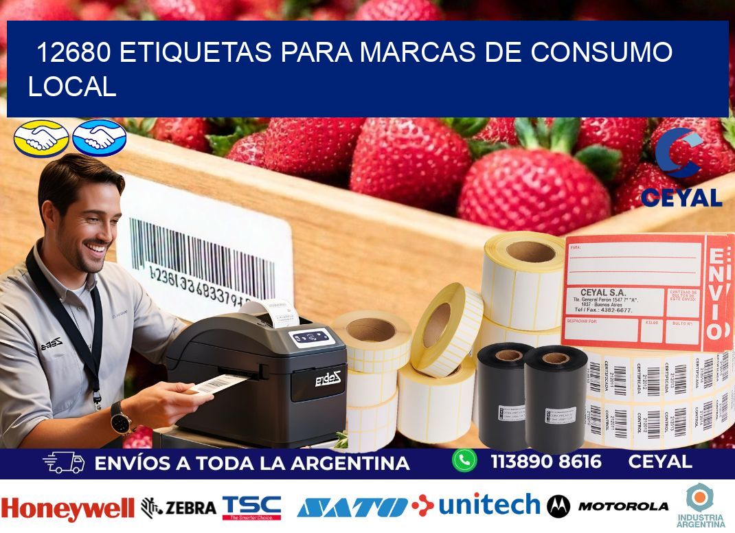 12680 Etiquetas para marcas de consumo local