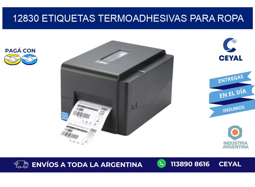 12830 Etiquetas termoadhesivas para ropa