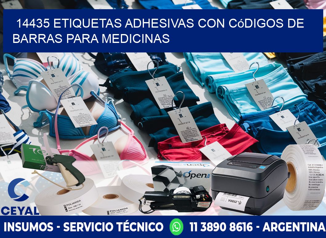14435 etiquetas adhesivas con códigos de barras para medicinas