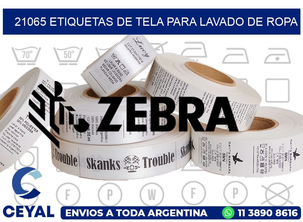 21065 Etiquetas de tela para lavado de ropa