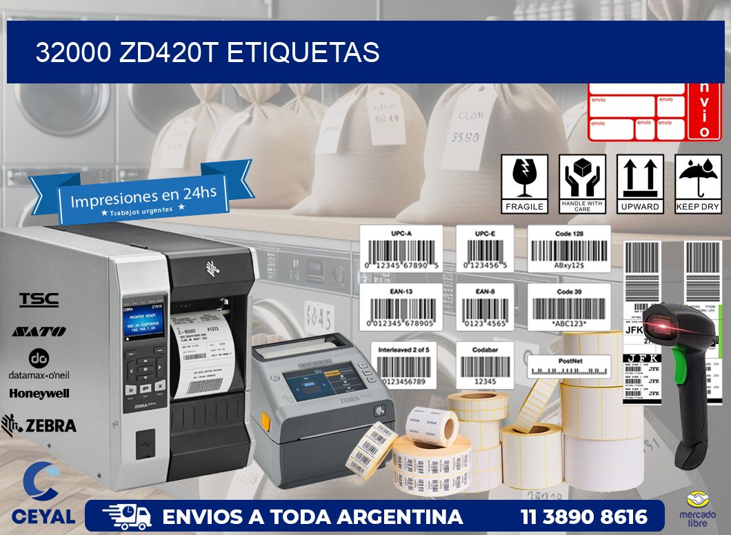 32000 ZD420t etiquetas