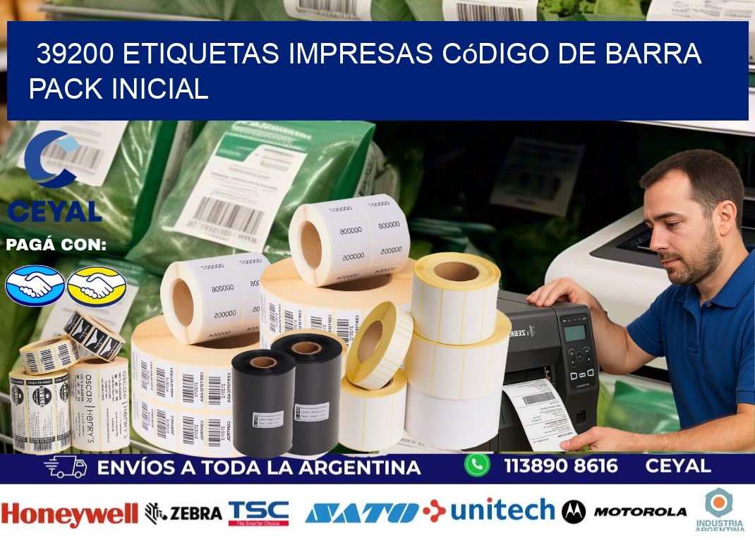 39200 Etiquetas Impresas código De Barra Pack Inicial
