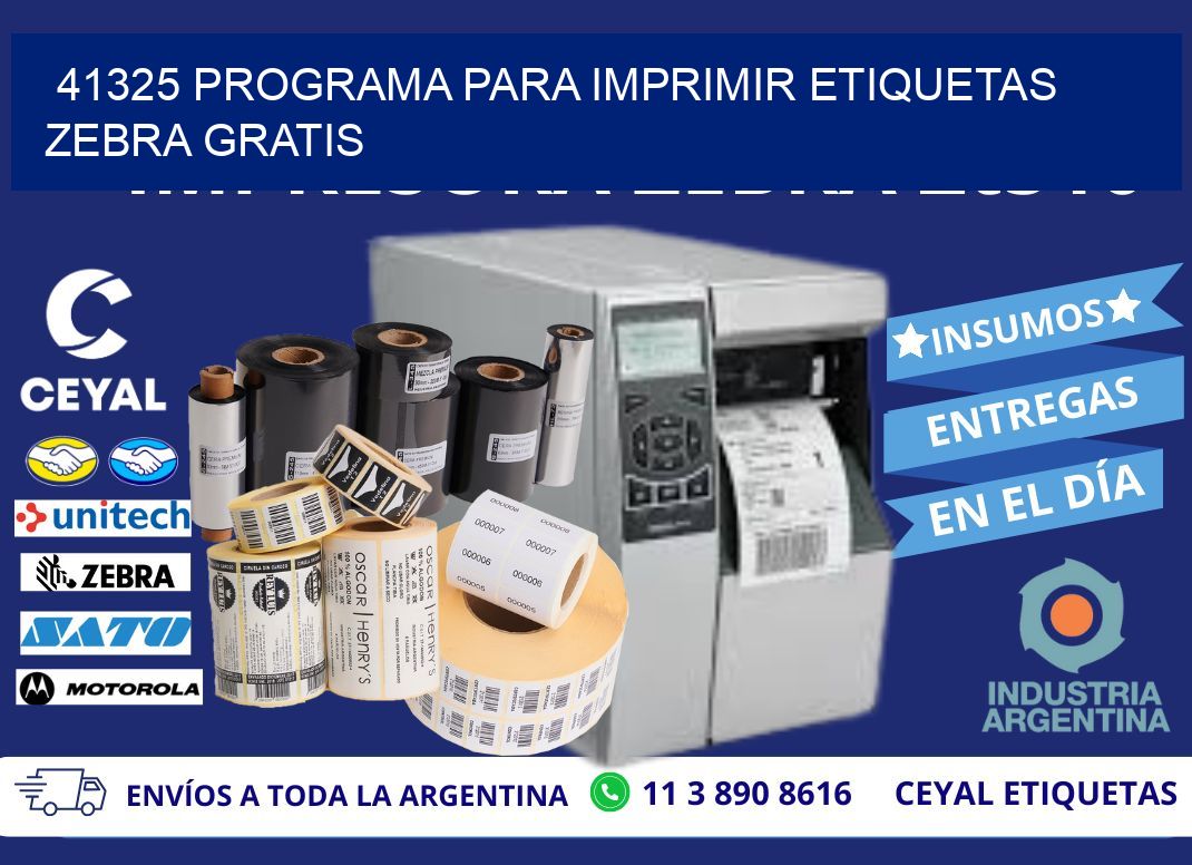 41325 Programa para imprimir etiquetas Zebra gratis