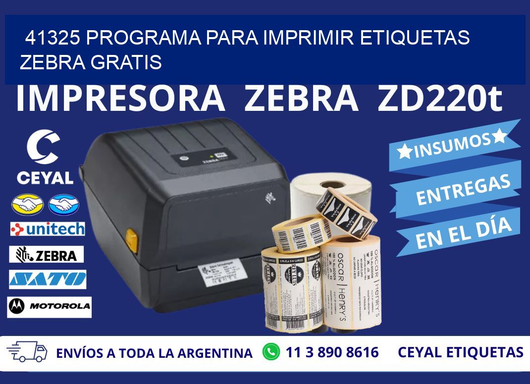 41325 Programa para imprimir etiquetas Zebra gratis