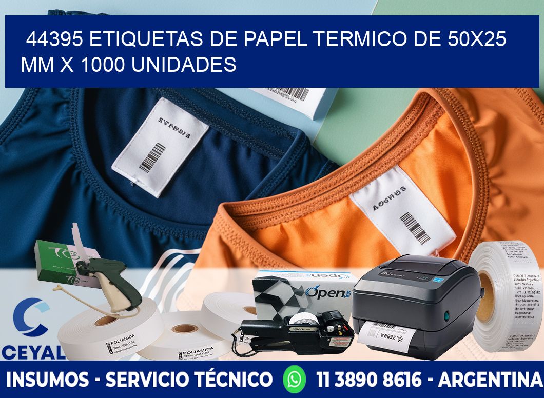 44395 Etiquetas De Papel Termico De 50x25 Mm X 1000 Unidades
