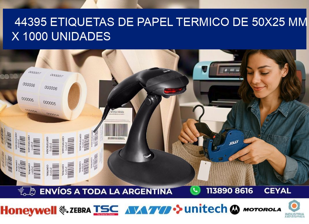 44395 Etiquetas De Papel Termico De 50x25 Mm X 1000 Unidades
