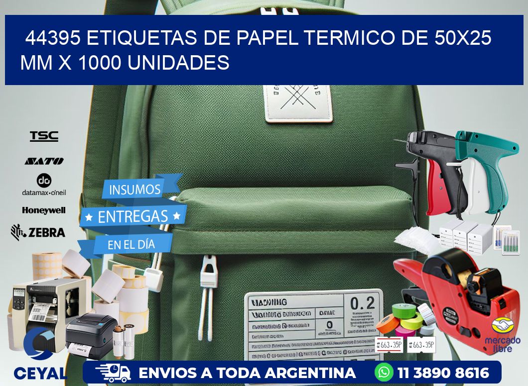 44395 Etiquetas De Papel Termico De 50×25 Mm X 1000 Unidades