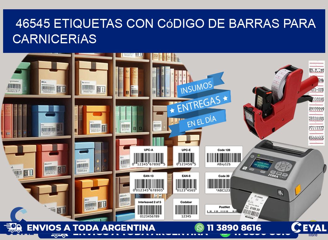 46545 etiquetas con código de barras para carnicerías
