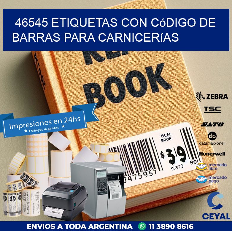 46545 etiquetas con código de barras para carnicerías