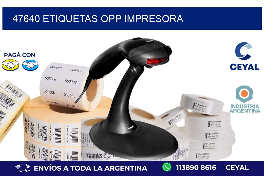 47640 etiquetas opp impresora