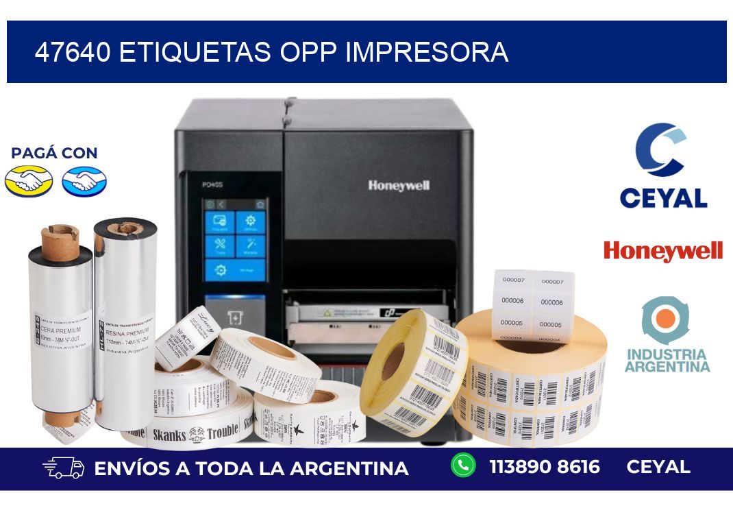 47640 etiquetas opp impresora