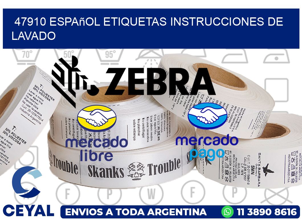 47910 español etiquetas instrucciones de lavado