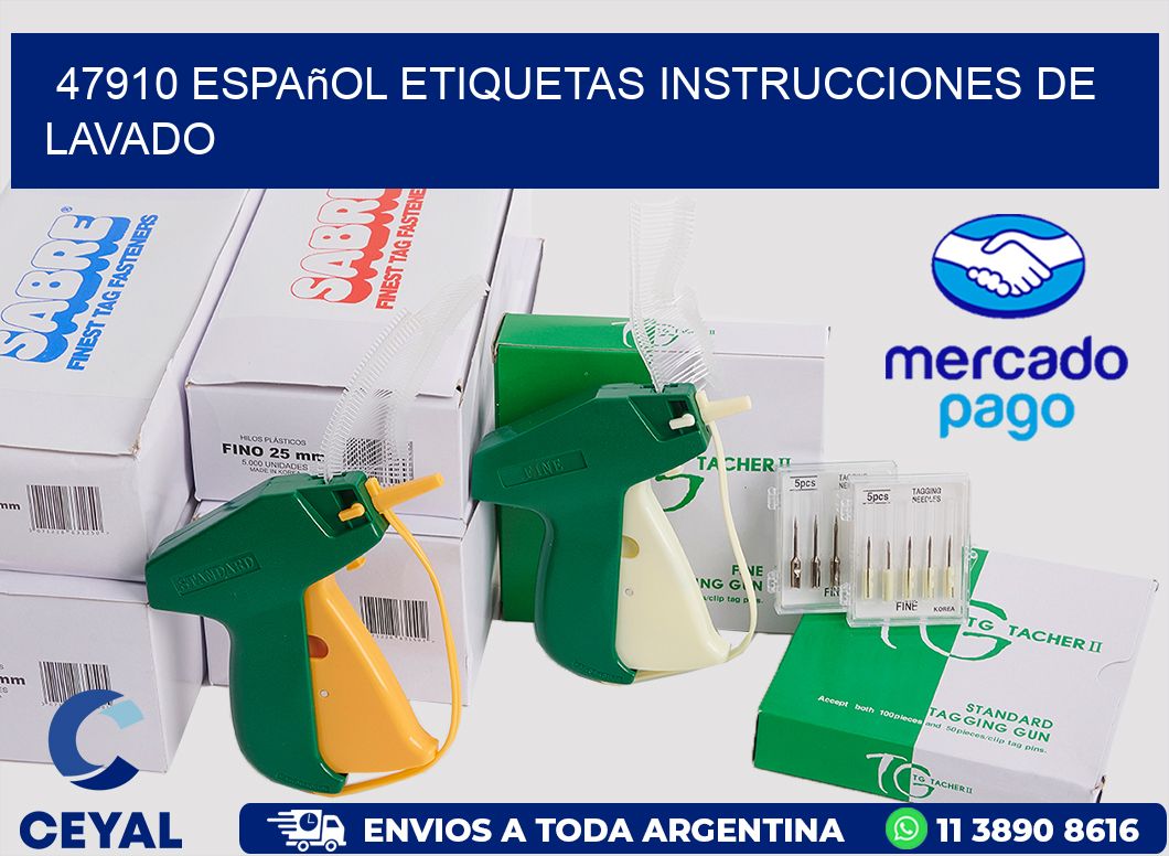 47910 español etiquetas instrucciones de lavado