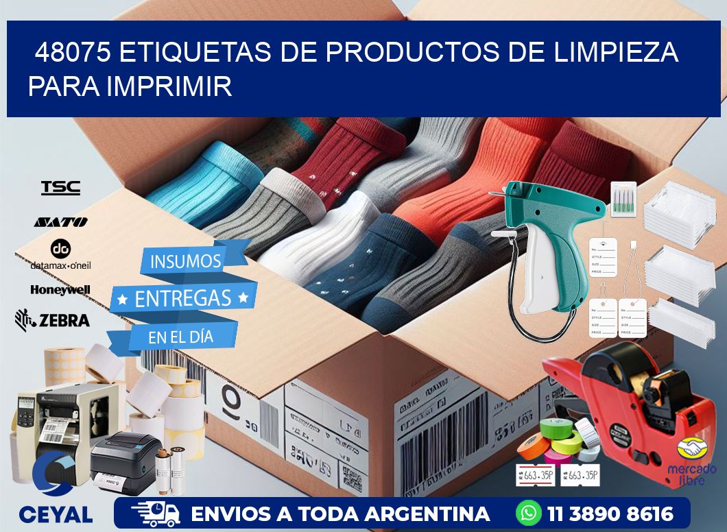48075 Etiquetas de productos de limpieza para Imprimir