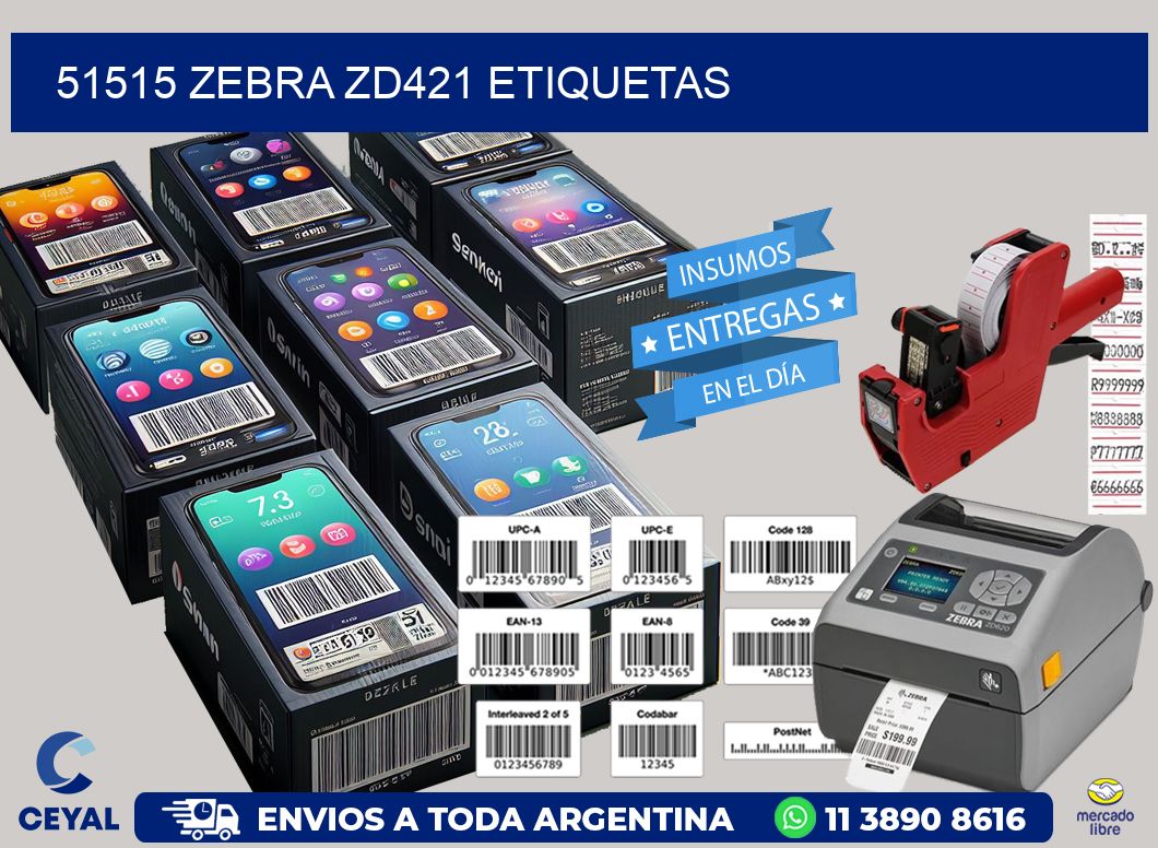 51515 Zebra ZD421 etiquetas