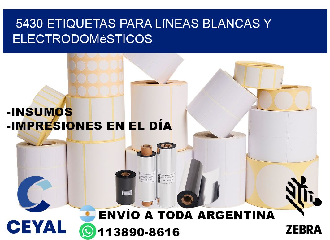 5430 Etiquetas para líneas blancas y electrodomésticos