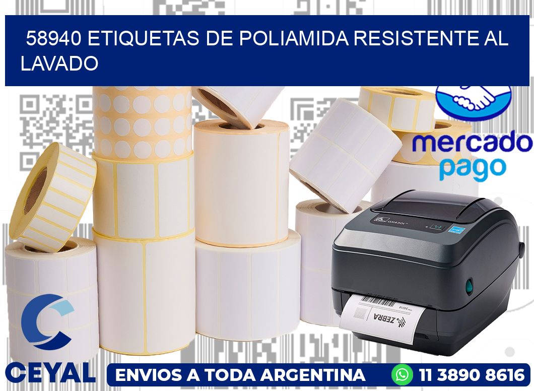 58940 Etiquetas de poliamida resistente al lavado