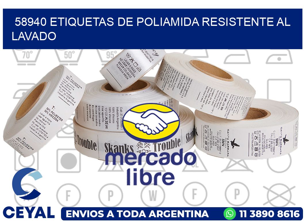 58940 Etiquetas de poliamida resistente al lavado