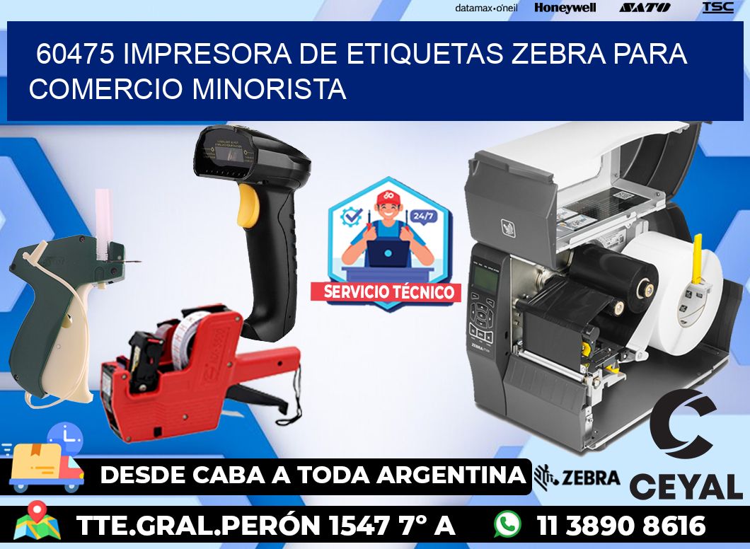 60475 impresora de etiquetas zebra para comercio minorista