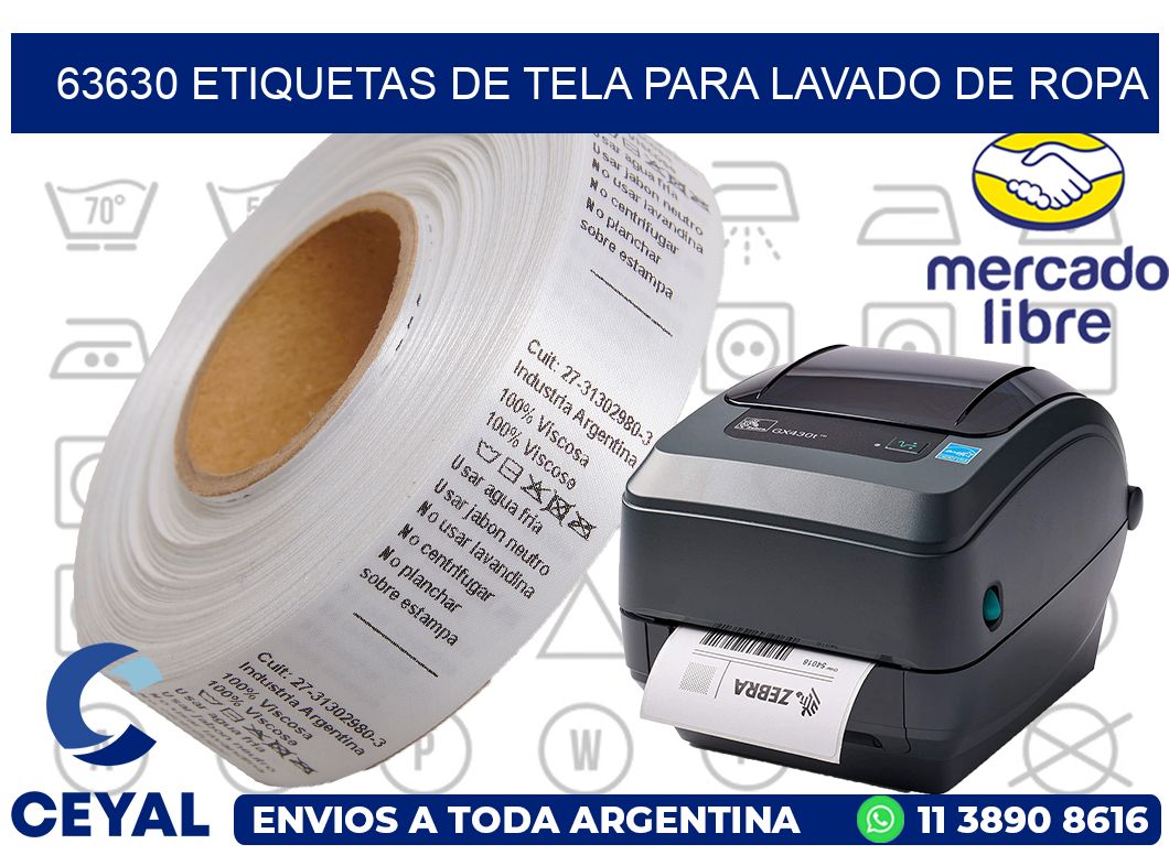 63630 Etiquetas de tela para lavado de ropa