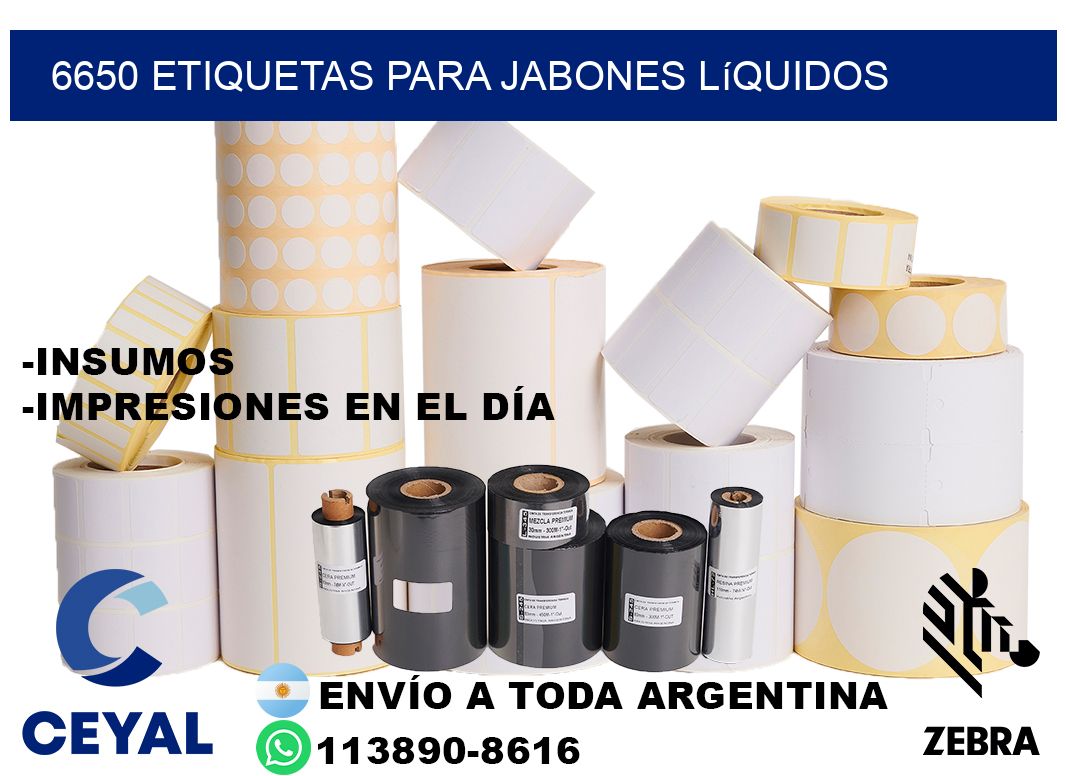 6650 Etiquetas para jabones líquidos