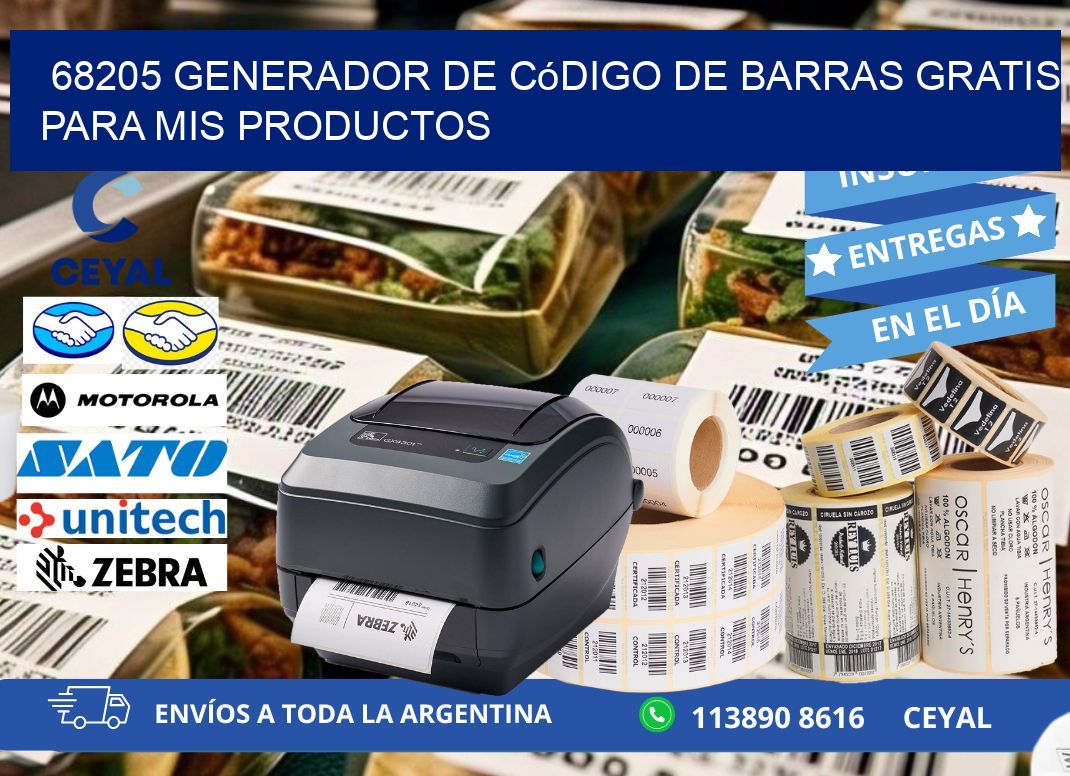68205 Generador de código de barras gratis para mis productos