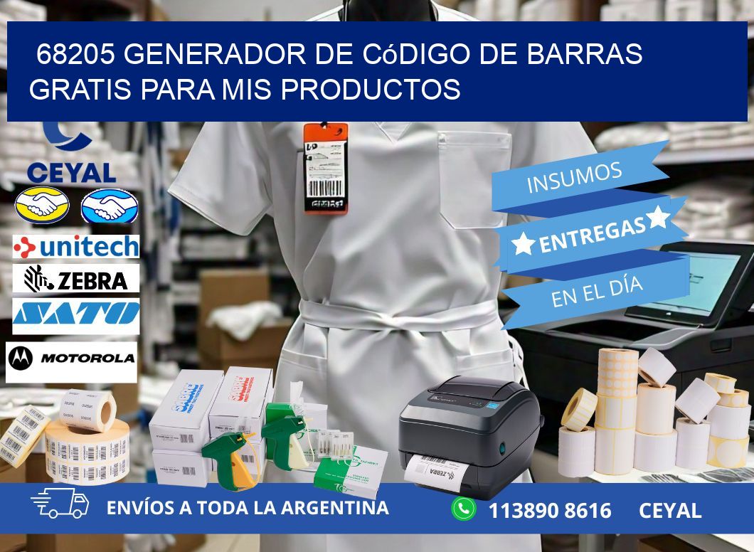 68205 Generador de código de barras gratis para mis productos