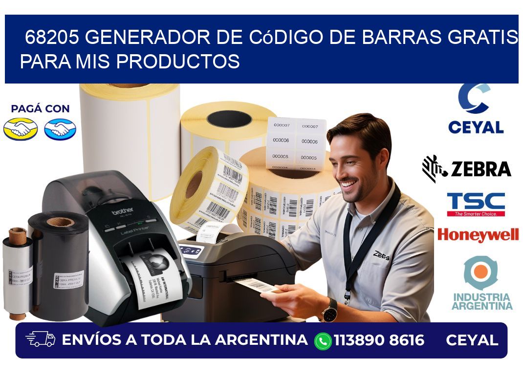 68205 Generador de código de barras gratis para mis productos