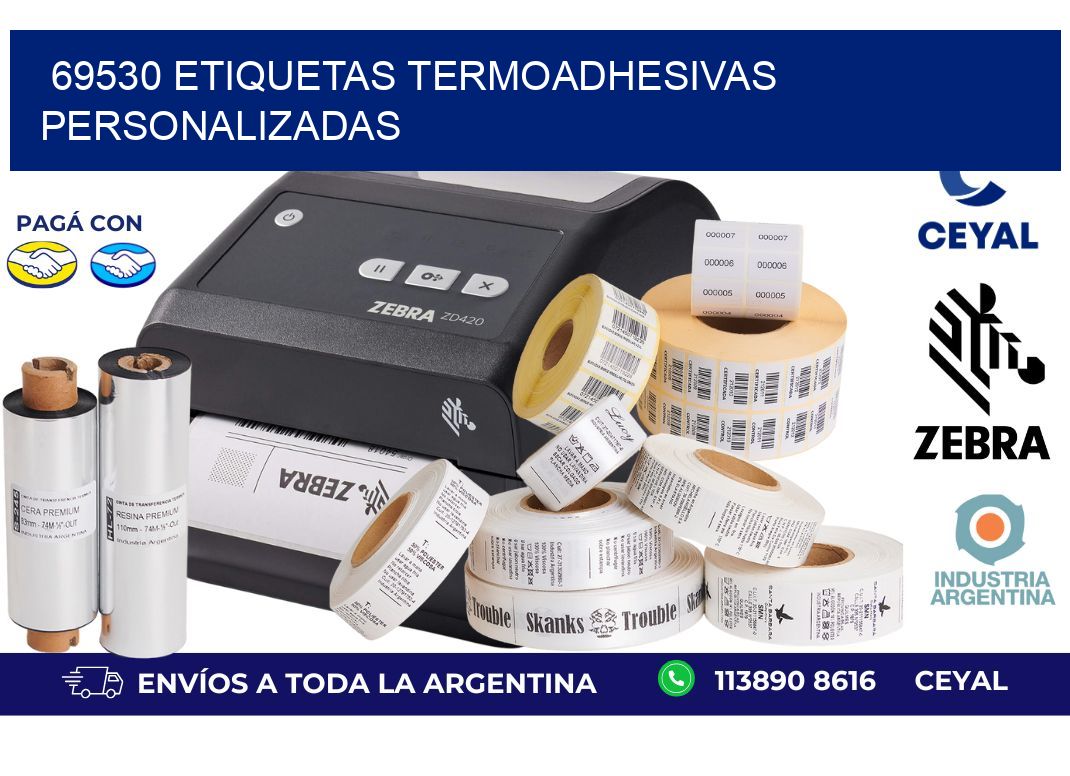 69530 Etiquetas termoadhesivas personalizadas