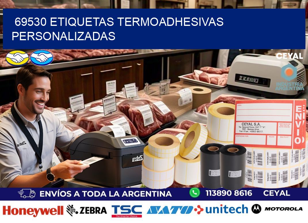 69530 Etiquetas termoadhesivas personalizadas
