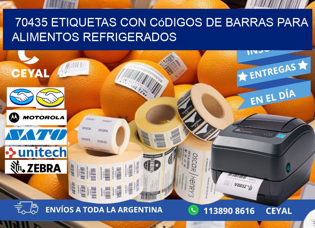 70435 Etiquetas con códigos de barras para alimentos refrigerados