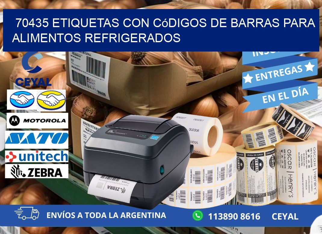 70435 Etiquetas con códigos de barras para alimentos refrigerados